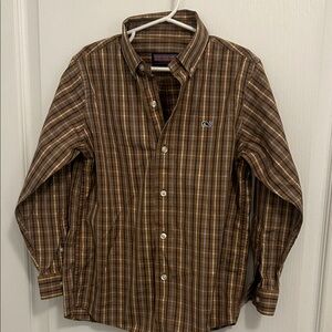 Vineyard Vines Brown Plaid Kids Button Down Shirt